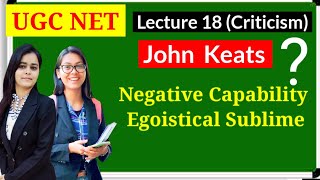 John Keats  Negative Capability Egoistical Sublime ugcnet literarycriticism [upl. by Elephus]