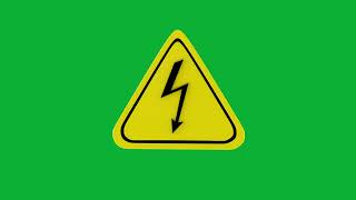 3D Electric Safety Sign Loop on Green Screen Background  4K  FREE TO USE [upl. by Ennairrek669]