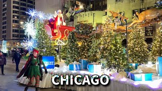 Chicago Christmas Lights Festival Parade ✨ The Magnificent Mile On Saturday  November 23 2024  4K [upl. by Lyrem366]