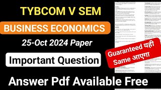 2024 Business Economic  Important Question With Answer  TYBCOM 5 SEM  Economic imp Questions [upl. by Virgil]