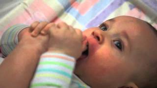 Baby with foot in mouth and gurgling happily [upl. by Len]