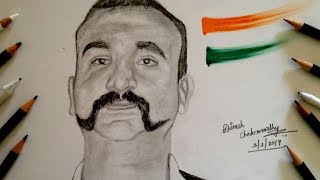 Abhinandan Varthaman Drawing  IAF Wing Commander [upl. by Dressler]