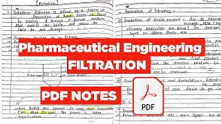 Pharmaceutical Engineering 3rd Semester Notes Pdf l Filtration Pharmaceutical Engineering 3rd Sem [upl. by Leanne]