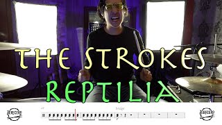 The Strokes  Reptilia  Drum Cover and Score  Hugo Zerecero [upl. by Aivatra430]