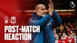 POSTMATCH REACTION NUNO ESPÍRITO SANTO  NOTTINGHAM FOREST V LIVERPOOL [upl. by Holland]