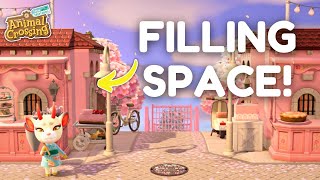 How to Make FAKE BUILDINGS 🌸 Animal Crossing New Horizons  Transition Areas  Filling Empty Space [upl. by Nomolas]