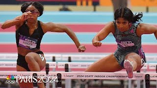 Tia Jones smashes WORLD RECORD then wins National Title in 60m hurdles  NBC Sports [upl. by Fee230]