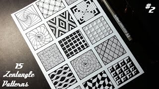 15 Zentangle Patterns  Part 2  Tutorial [upl. by Cousin]