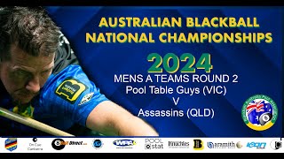 Australian Blackball National Championships 2024  Mens A Round 1 Pool Table Guys v Assassins [upl. by Ludovika]