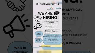 Veda clinical research ltd walk in interview for Analyst bioanalytical research for freshers [upl. by Llenrac935]