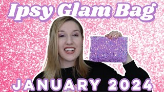 Ipsy Glam Bag  Unboxing amp TryOn  January 2024 [upl. by Atnim]