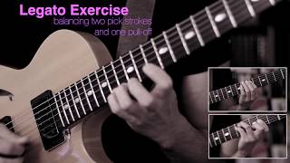 Legato Exercise  balancing pick strokes and pulloffs [upl. by Erdied538]