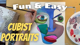 How to Draw and Paint Picasso Faces  Cubist Portraits [upl. by Anayrb]