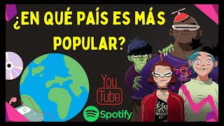 ¿En qué país escuchan más a Gorillaz [upl. by Eyma618]