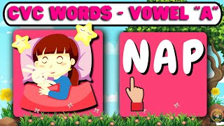 CVC Words with Short Vowel A  Learn To Read  Phonics Sounds [upl. by Anahsek]