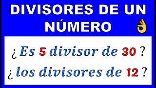 DIVISORES DE UN NUMERO [upl. by Alaunnoif]