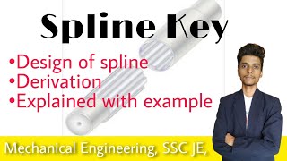 Spline Key  Design of spline  Derivation with example  In hindi [upl. by Trebma]