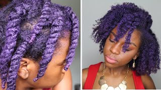 Dyed Natural Hair Purple Without Bleach [upl. by Easton636]