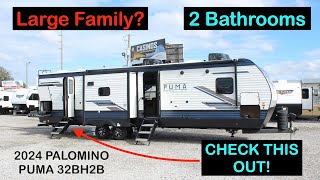 MASSIVE 3 Slide Travel Trailer RV 2024 Palomino Puma 32BH2B [upl. by Newnorb]