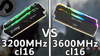 3200MHz cl16 vs 3600MHz cl16 RAM  Ryzen 7 5800x  1080p [upl. by Normak639]