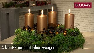 Adventskranz mit Eibenzweigen  Weihnachtsdeko  christmas decoration  BLOOM’s Floristik [upl. by Natie]