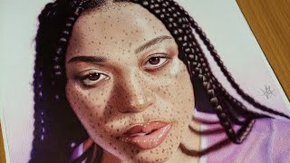 Hyperrealistic drawing with Ballpoint colored pens [upl. by Prowel]