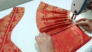 Silk Saree Blouse Design  Silk Saree Blouse Cutting and Stitching  Blouse Back Neck Designs [upl. by Aneloaup124]