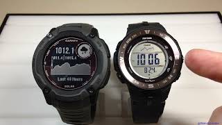 Barometer View  Garmin Instinct 2X vs Casio Protrek PRG330 [upl. by Llyrad]