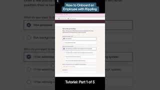 How to Onboard an Employee with Rippling  Part 1 of 5⚡️shorts [upl. by Vander]