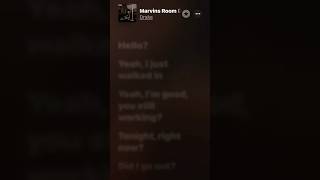 DRAKE MARVINS ROOM LYRICS shorts music lyrics [upl. by Dalohcin]