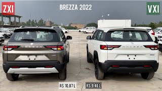 New Maruti Suzuki Brezza 2022 🔥 Vxi vs Zxi  Variant comparison  Rs 141 L Price Difference 😯 [upl. by Ambie943]