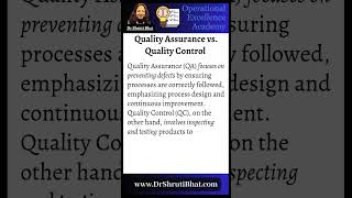 Quality Assurance vs Quality Control [upl. by Adaven79]