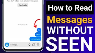 How to read instagram messages without seen  How to hide seen on instagram [upl. by Markland]