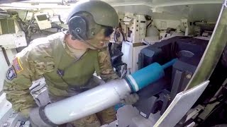 M1A2 Main Battle Tank Firing Main Gun  Interior View [upl. by Idorb826]