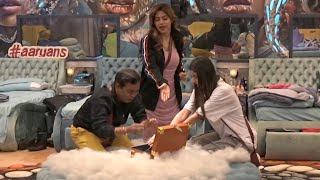 bigg boss marathi 5 nikki tamboli fight captaincy aarya jadhao physical eviction [upl. by Ahsenik]