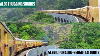 PUNALUR to SENGOTTAI  ALCO Sounds amp Scenic Journey  Train No 16102 Kollam Chennai Quilon Express [upl. by Mair334]