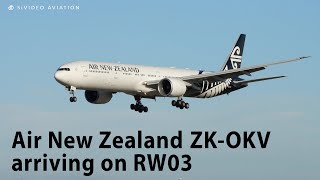 Air New Zealand ZKOKV arriving on RW03 at Perth Airport [upl. by Alduino]