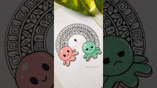 Mandala therapy 🐙😊🙁 art shorts shortsfeed cute mandala drawing painting [upl. by Pinsky354]