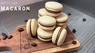 Mocha Macarons  Easy Homemade Macaron Recipe [upl. by Ycam320]