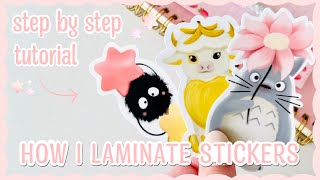 How I Laminate Stickers  step by step tutorial for laminating glossy stickers [upl. by Ferdinande]