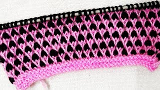 Very Simple Two Color Knitting PatternDesign [upl. by Akemat]