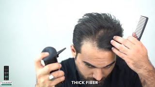 How to cover up thin amp receding hairline by Hair Building Fibers  THICK FIBER [upl. by Edythe88]