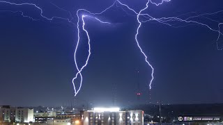 November upward lightning in St Louis at 6002 FPS [upl. by Nauquf]