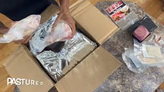 First Look Ferguson Farms GrassFed Meat Unboxing [upl. by Okeim]