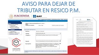 AVISO PARA DEJAR DE TRIBUTAR EN RESICO [upl. by Akinek]