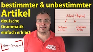 bestimmter Artikel amp unbestimmter Artikel  Deutsche Grammatik  Lehrerschmidt  einfach erklärt [upl. by Linkoski]