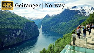 Geiranger Norway 4K Walking Tour June 2023  UNESCO World Heritage Geirangerfjord [upl. by Kcirttap]