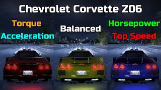 Torque vs Balanced vs Horsepower  Chevrolet Corvette Z06 Tuning  Need for Speed Carbon Redux mod [upl. by Anoblav269]