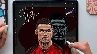 Painting In Procreate Sketching Process and Draw the UR Cristinoronaldo Digital art with procreate [upl. by Seigel684]