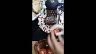 Tapas recipe delicious tomato bread شرائح الخبز بصلصة البندورة الطازجة [upl. by Legnaleugim787]